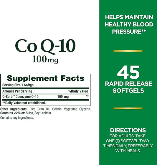 Nature's Bounty CoQ10, Helps Maintain Healthy 100 mg, 45 Count