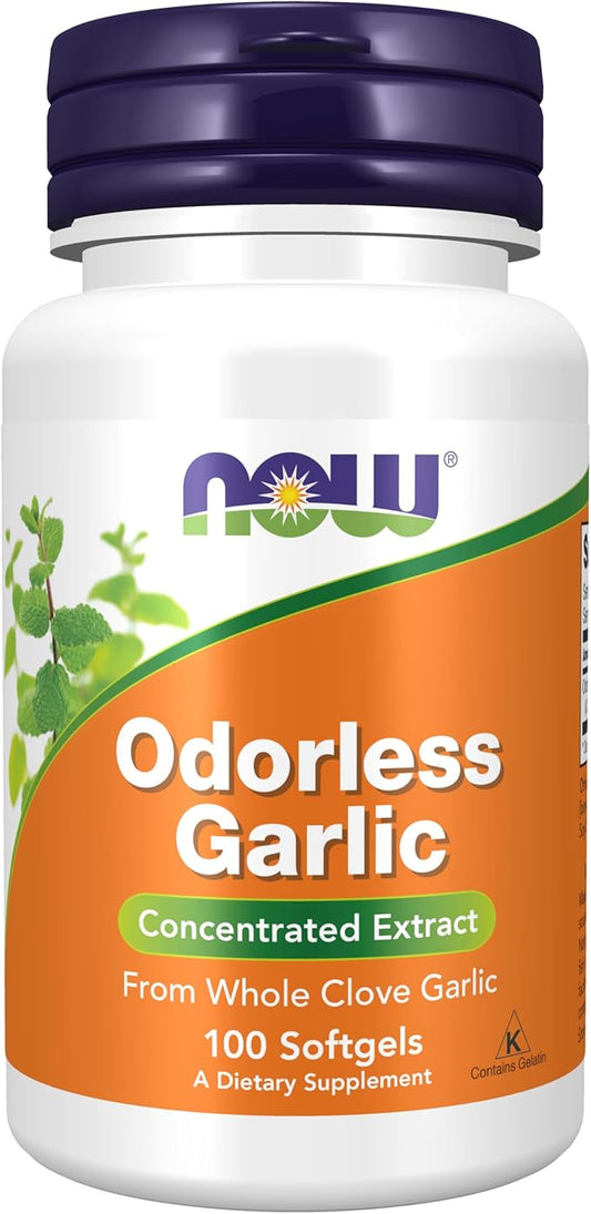 NOW Supplements, Odorless Garlic (Allium sativum), 100 Softgels
