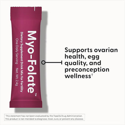 Fairhaven Health Myo-Folate Powder for Women - 1 Per Day, Female Fertility Supplement, Ovarian Health and Egg Quality - 2000 mg Myo-Inositol and 333 mcg Methylfolate – 30 Individual Packets