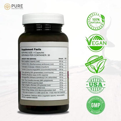 SR Stamina Natural Stress Support Supplement 120 Veg