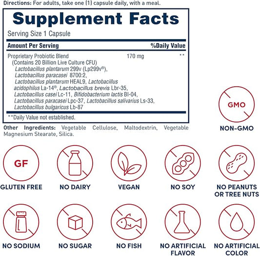 AMERICAN HEALTH Daily Care Probiotic Complex, 20 Billion 30 Capsules, 30 Total