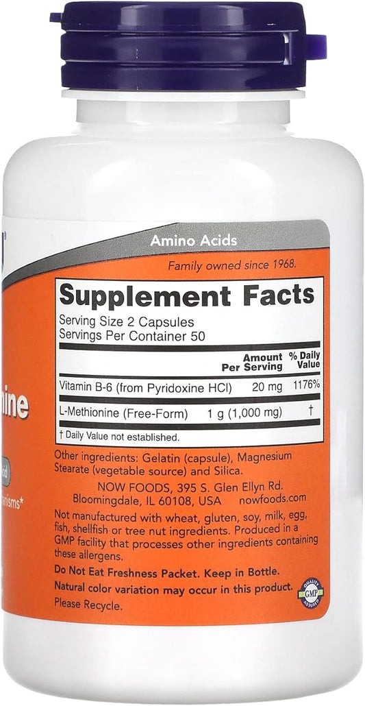 NOW Foods L-Methionine 500 mg 100