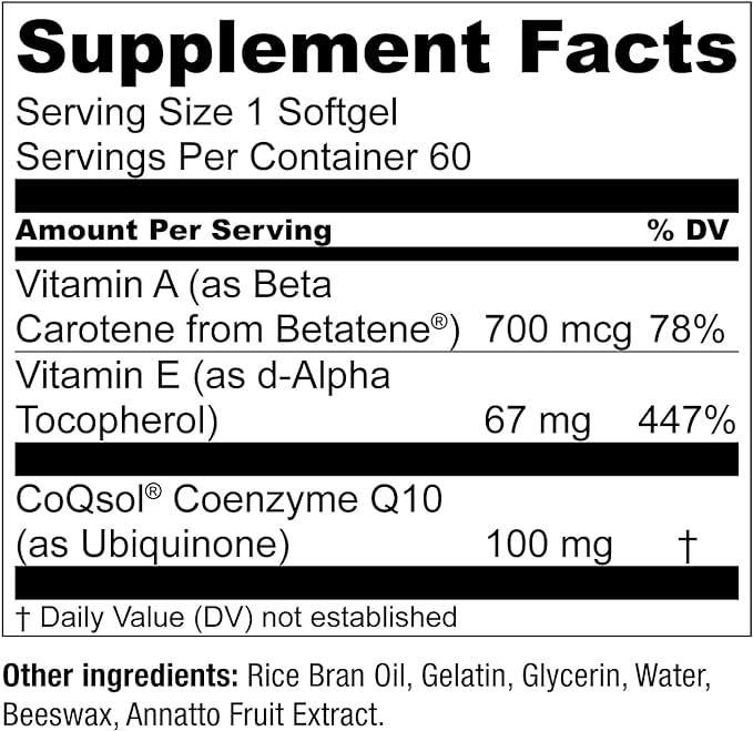 Live Conscious CoQWell CoQ10 Heart, Q10 CoQsol 60 Softgels 60 Day
