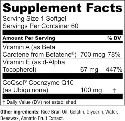 Live Conscious CoQWell CoQ10 Heart, Q10 CoQsol 60 Softgels 60 Day