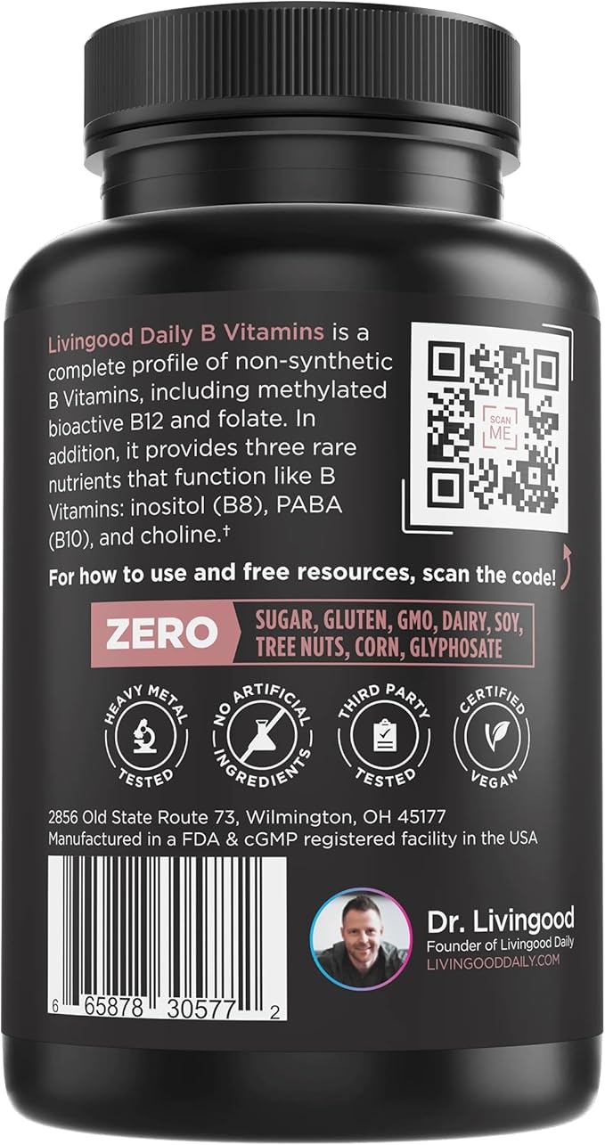 Livingood Daily Vitamin B Complex Capsules 30 Capsules