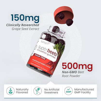 humanN SuperBeets Circulation Gummies 60 Count