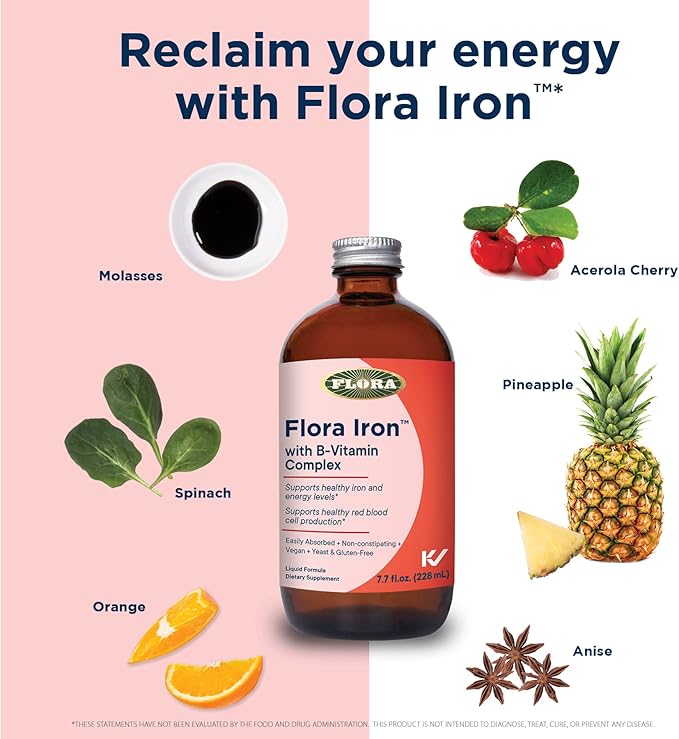 Flora Iron with B-Vitamin Complex 15-oz. Glass