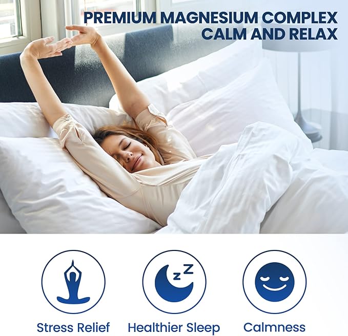 Triple Magnesium Complex Supplement-Liquid Magnesium Glycinate, 500mg with B6 for
