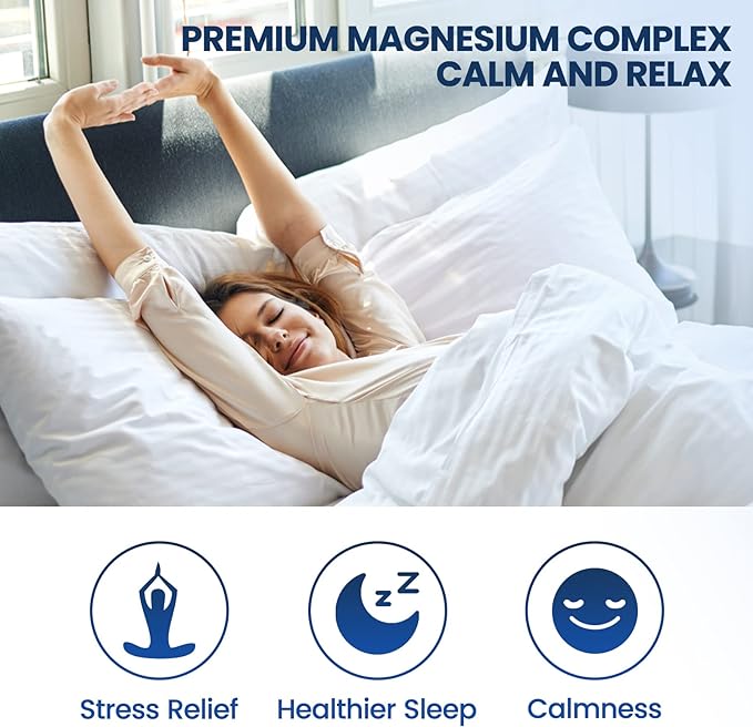 Triple Magnesium Complex Supplement-Liquid Magnesium Glycinate, 500mg with B6 for