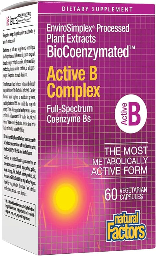 Natural Factors BioCoenzymated Active B Complex, 60 Capsules