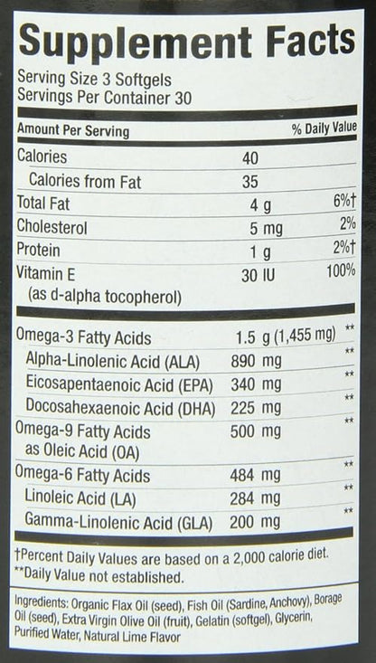 Nature's Way MEGA 3/6/9 Omega Blend, 90 Count