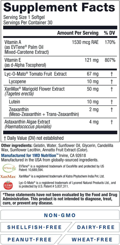 1MD Nutrition VisionMD Eye Vitamin CARMIS 60 Softgels (2-Pack)