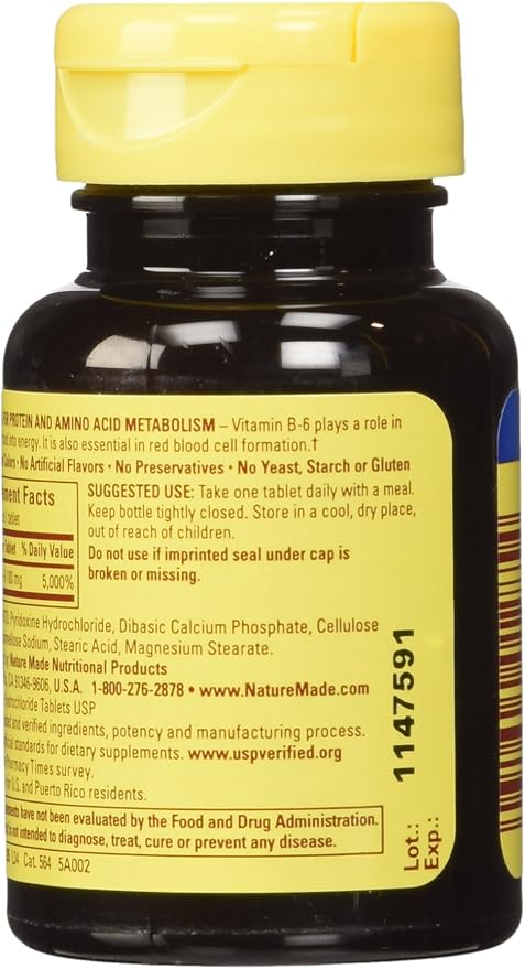 Nature Made Vitamin B-6 100 Mg, 100-Count (Pack 2)