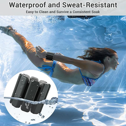 Sportneer Wrist & Ankle Weights for Women Men - 1 Pair (1 lb/2 lb Each) | Adjustable Weighted Bracelet Silicone Bangles for Yoga, Dance, Pilates, Cardio, Aerobics, Gym, Pool Exercises and Jogging