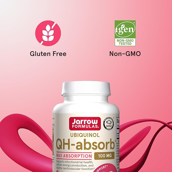 Jarrow Formulas QH-Absorb 100 mg Max Absorption- CoQ10 Ubiquinol- Up to 60 Servings (Softgels) - Supports Mitochondrial Health, Cellular Energy Production & Healthy Cardiovascular Function, Pack of 12