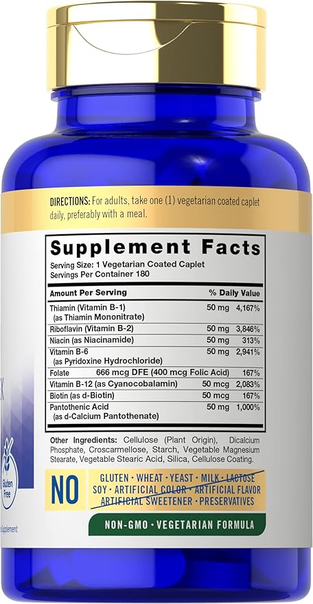 Carlyle Vitamin B50 Complex 180 Caplets