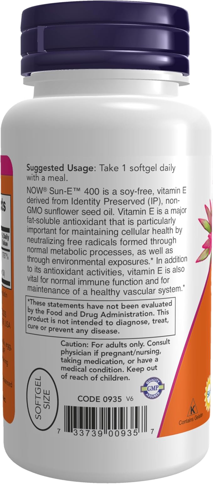 NOW Supplements, Sun-E™ 400 IU 60 Softgels