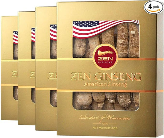 4 Boxes American Ginseng Root — (4oz/Box) Performance