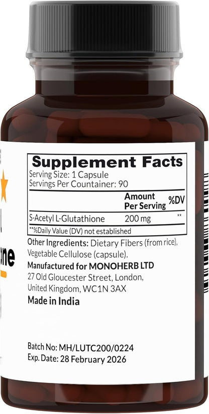 S-Acetyl L-glutathione 200mg 90 Vegetarian