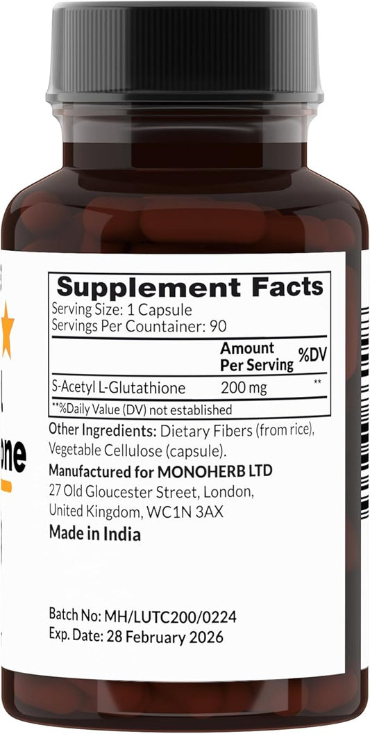 S-Acetyl L-glutathione 200mg 90 Vegetarian