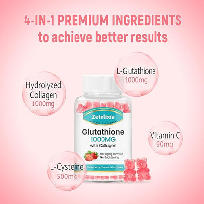 Glutathione Collagen Gummies, Collagen Gummies 60 Count