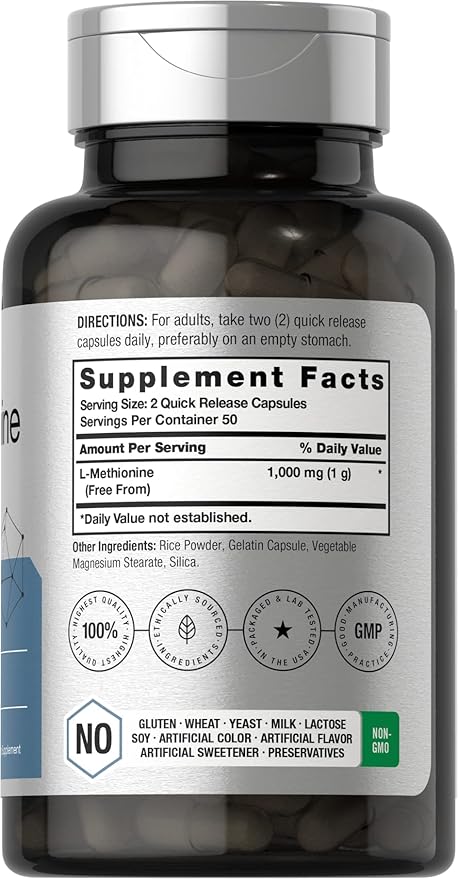 Horbäach L-Methionine 1000mg 100 Capsules