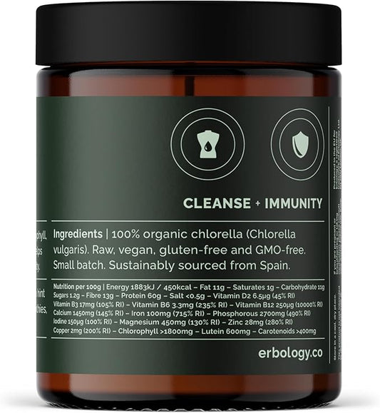 Erbology Organic Chlorella Powder 3.2 oz 45 Servings