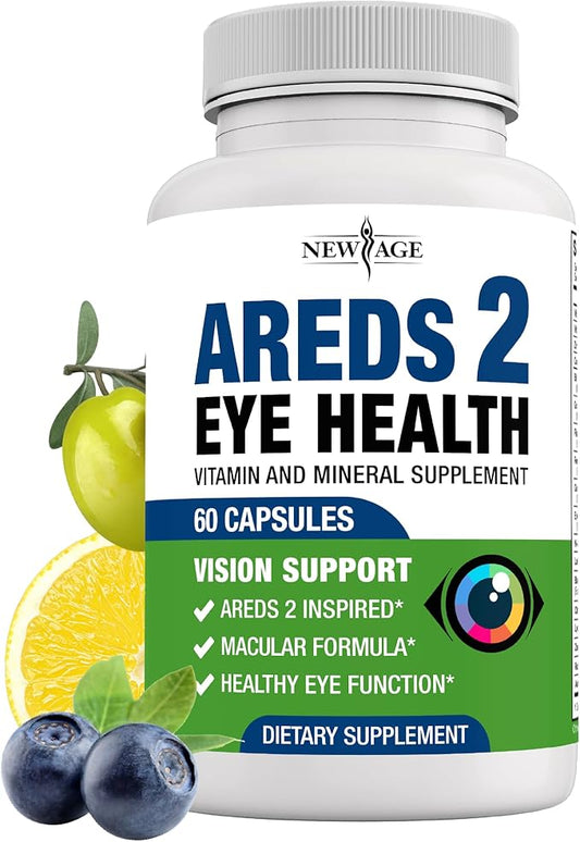 NEW AGE AREDS 2 Eye Vitamin 6000mg Lutein 60 Count