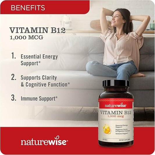 NatureWise Vitamin B12 1000 mcg 150 Softgels[5-Month Softgels[5-Month Supply]