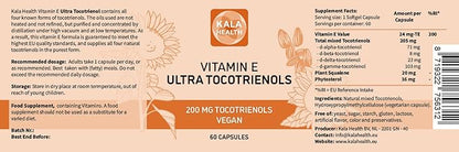 Kala Health Ultra Tocotrienol 200mg Vitamin 4 tocotrienols