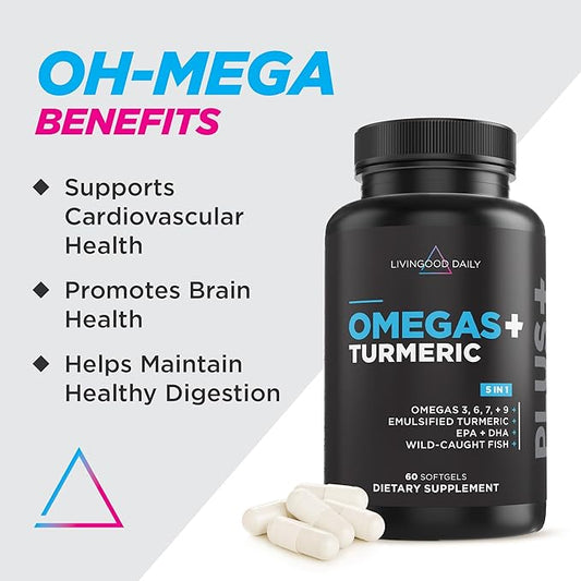 Livingood Daily Omega 3 6 9 3 Supplement 60 Softgels