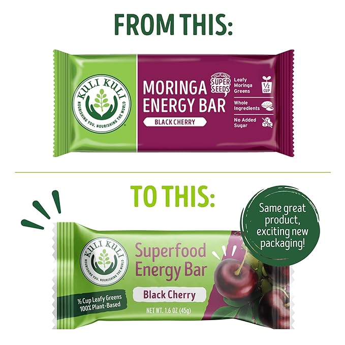 Kuli Kuli Moringa Powder Energy Bars 1.6 Ounce 6 Pack