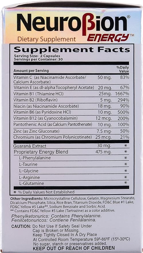 60 Caps Neurobion Energy B1 B2 B2 B6 B6 B12 B12 -