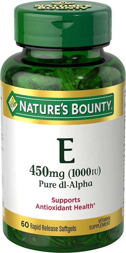 Nature's Bounty Vitamin E 1000 IU 1 Pack, 60 Softgels