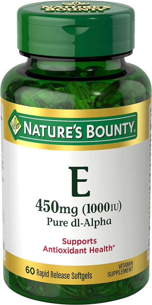 Nature's Bounty Vitamin E 1000 IU 1 Pack, 60 Softgels