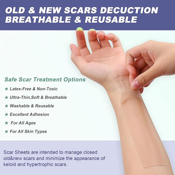 Silicone Scar Sheets,LXIANGN Medical Grade Silicone (1.5”x 120”Roll) 120”Roll)