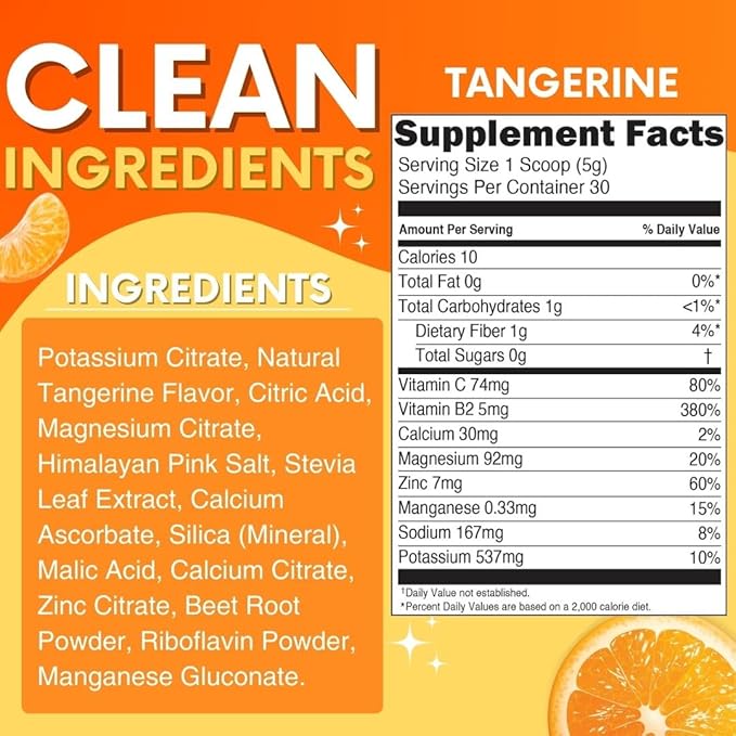 Zero Sugar - Tangerine Electrolytes Powder 30 Servings