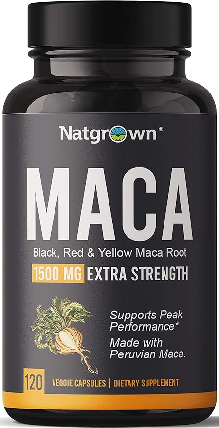 Natgrown Organic Maca Root Powder Capsules 1500 mg