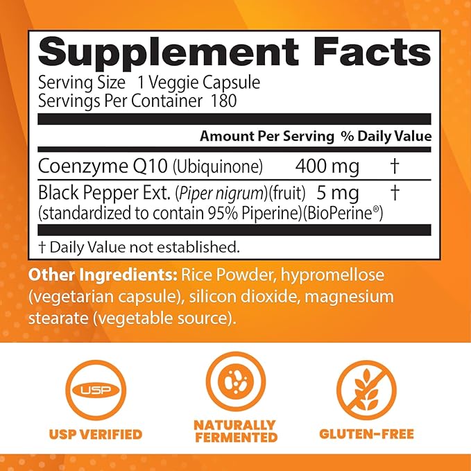 Doctor's Best High Absorption CoQ10 400 mg, 180 Veggie