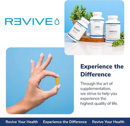 Revive MD Vitamin B Complex Capsules - Supports Heart Health & Immune System - B-Complex Vitamin Supplement for Women & Men - Vitamin B12 Complex Promotes Healthy Brain Function & Boosts Energy