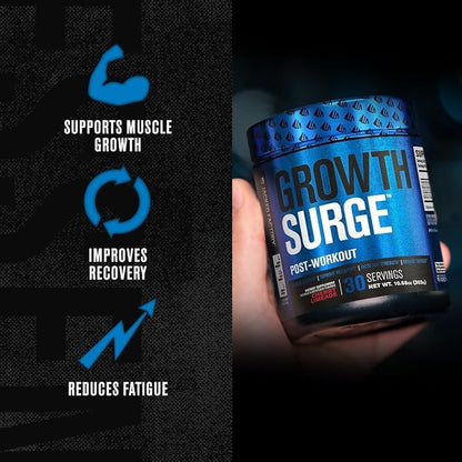 Jacked Factory Nutritional Supplement Growth Surge Creatine Post Workout Powder w/L-Carnitine, Daily Muscle Builder & Recovery with Betaine, L-Carnitine L-Tartrate, Unflavored, 10.68 Ounce