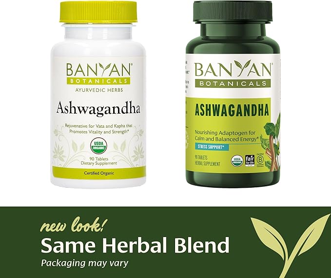 Banyan Botanicals Ashwagandha Tablets – Organic 90 Tablets