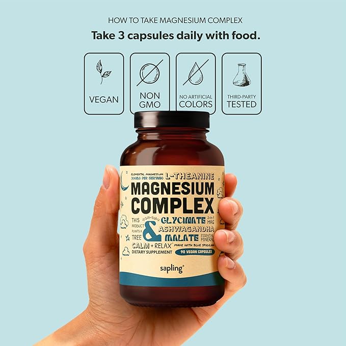 Magnesium Glycinate Complex Supplement 300mg, 90 90 Veggie