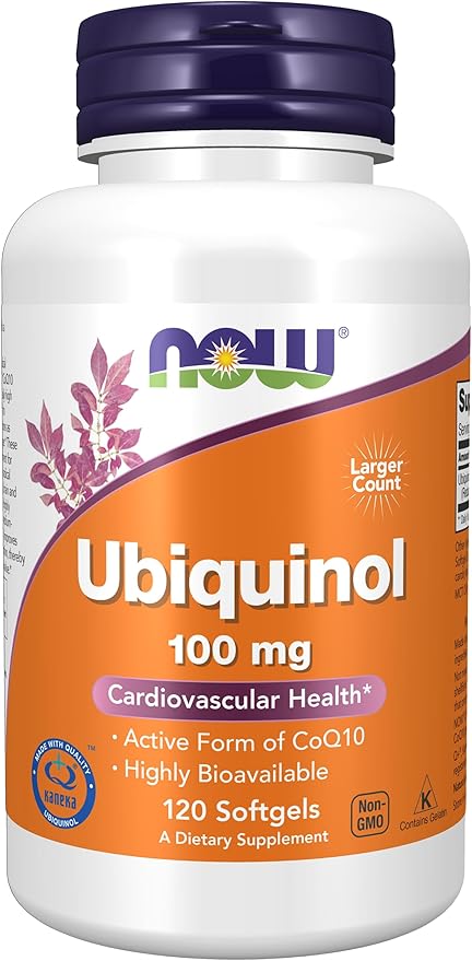 NOW Supplements, Ubiquinol 100 mg, High CoQ10), 120 120 Softgels