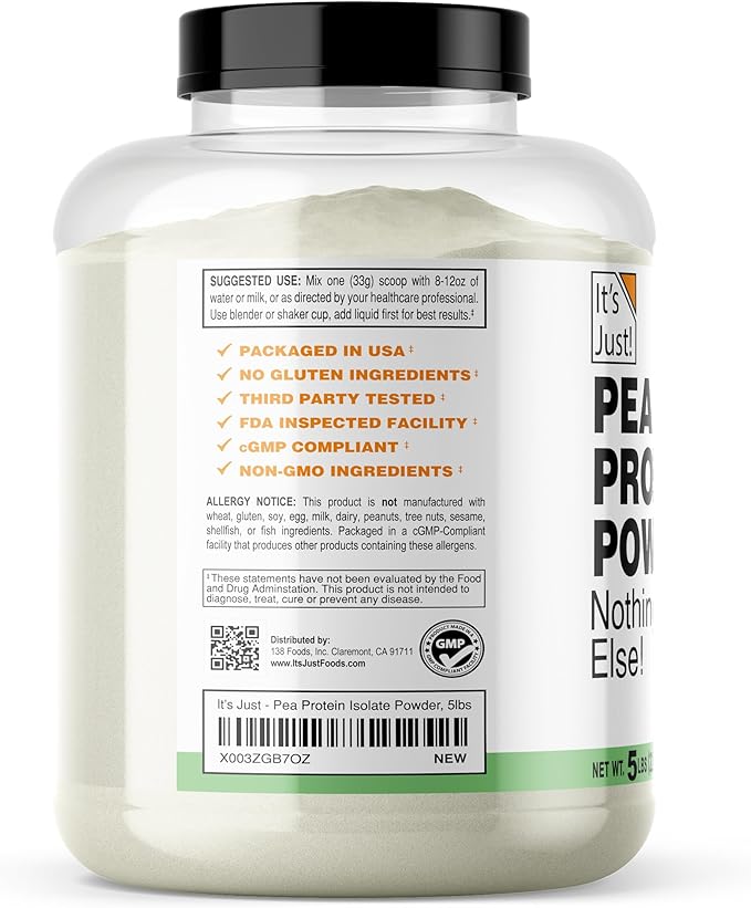 It's Just! Pea Protein Isolate, Plant 5 Pound)