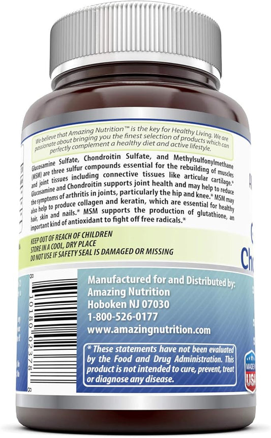 Amazing Formulas Glucosamine Chondroitin MSM 1850 (240 Count 2 Pack)