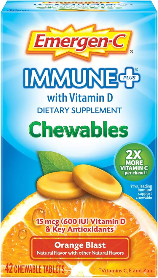 Emergen-C Immune+ Chewables 1000mg Vitamin C 42 Count