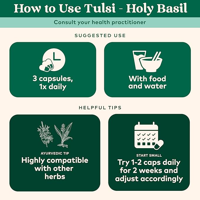 Organic India Tulsi Holy Basil Capsules 180 Capsules