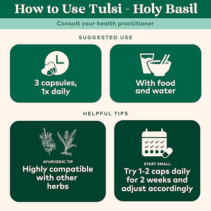 Organic India Tulsi Holy Basil Capsules 180 Capsules