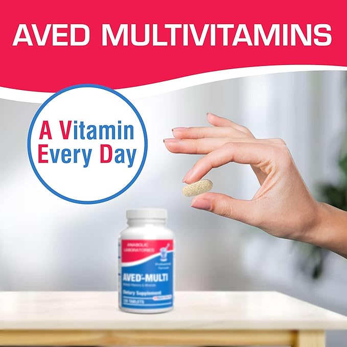 Anabolic Laboratories Daily Multivitamin for Men and Women - 120 AVED Daily Multi Vitamin and Minerals Supplement Tablets with Iron for Daily Health